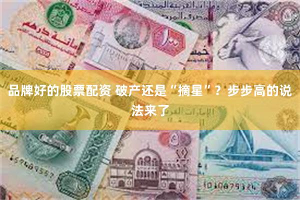 品牌好的股票配资 破产还是“摘星”？步步高的说法来了