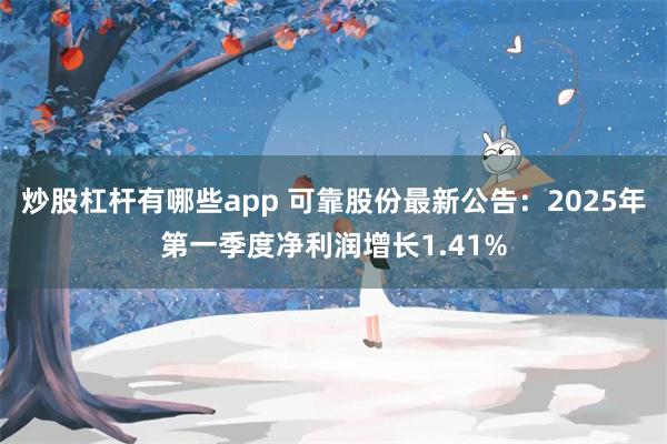 炒股杠杆有哪些app 可靠股份最新公告：2025年第一季度净利润增长1.41%