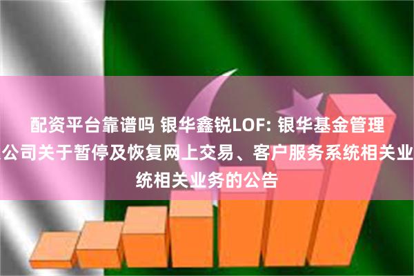 配资平台靠谱吗 银华鑫锐LOF: 银华基金管理股份有限公司关于暂停及恢复网上交易、客户服务系统相关业务的公告