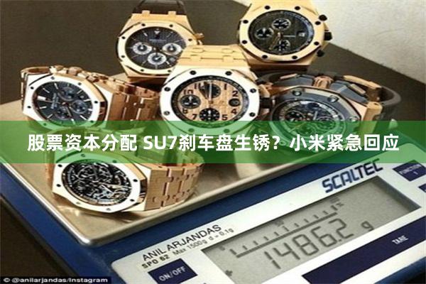 股票资本分配 SU7刹车盘生锈？小米紧急回应