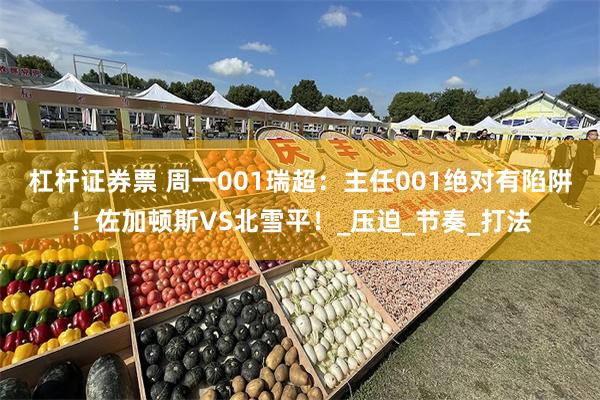 杠杆证券票 周一001瑞超：主任001绝对有陷阱！佐加顿斯VS北雪平！_压迫_节奏_打法