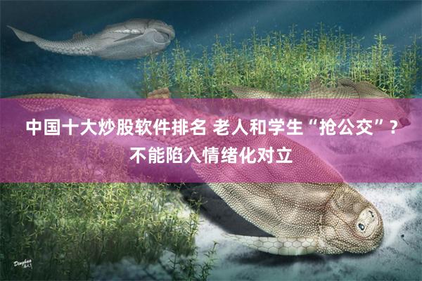 中国十大炒股软件排名 老人和学生“抢公交”？不能陷入情绪化对立